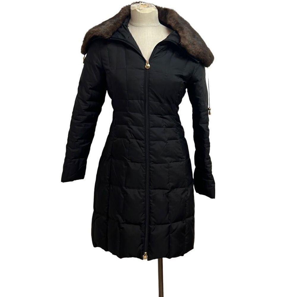 Laundry by Design Black Down Long Puffer Coat Size Small